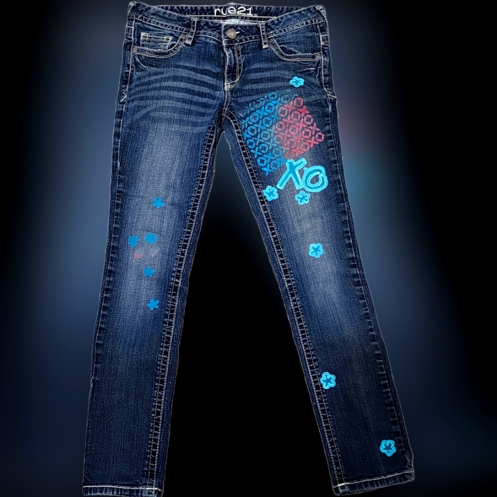 Flower Poeer Flare Jeans